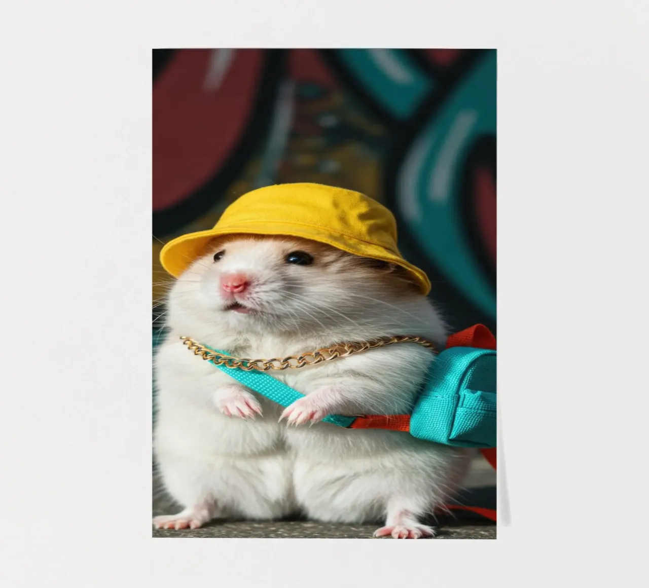 Hamster mit einem Mini-Eimer Stickerbogen von Pawtrait Studio