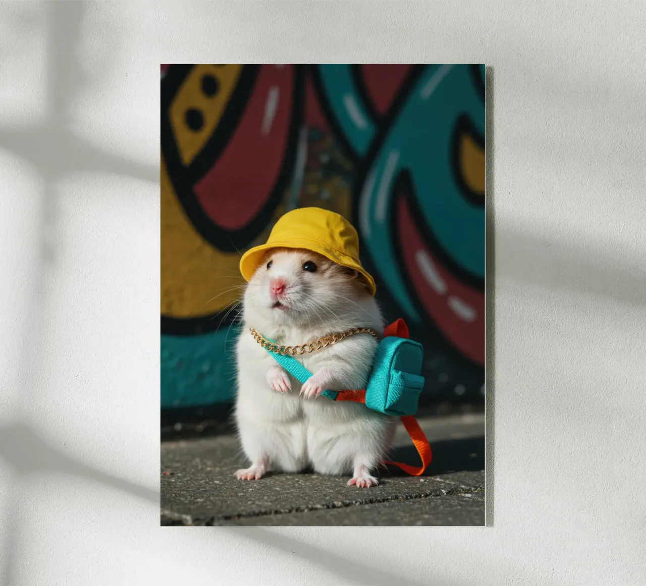 Criceto con un mini secchio plexiglass da Pawtrait Studio