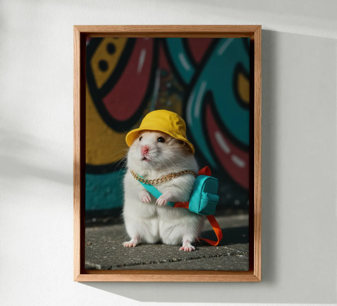 Hamster with a mini bucket Leinwand von Pawtrait Studio