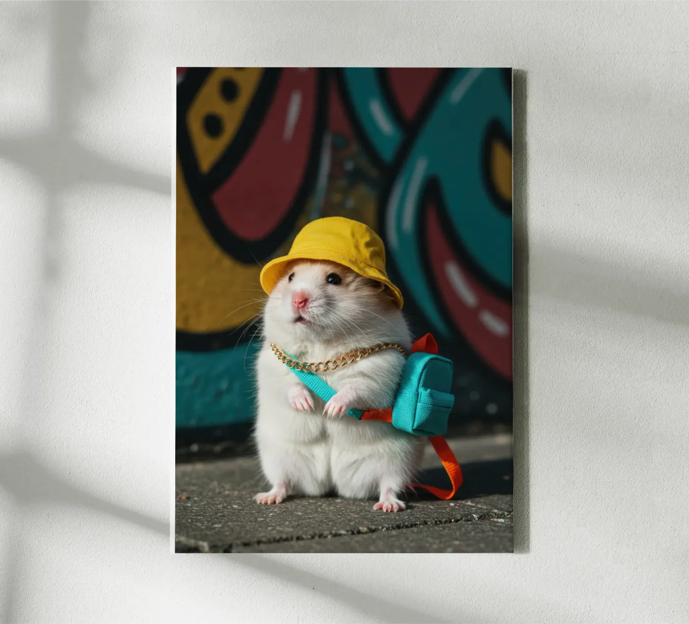 Hamster with a mini bucket Leinwand von Pawtrait Studio