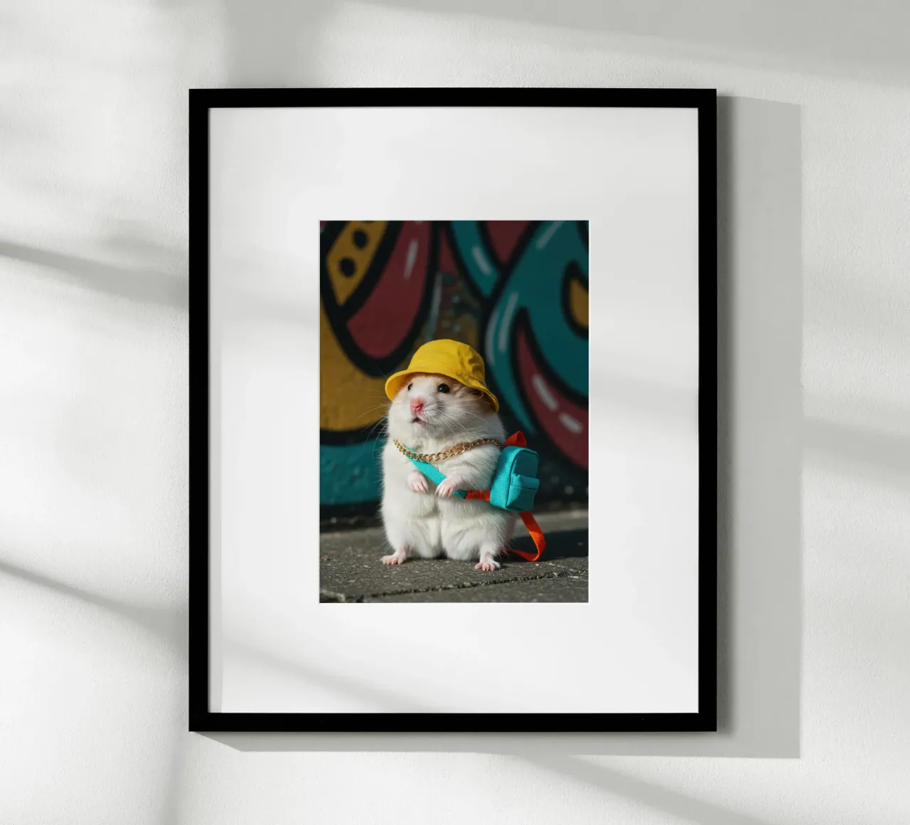 Hamster mit einem Mini-Eimer Poster von Pawtrait Studio