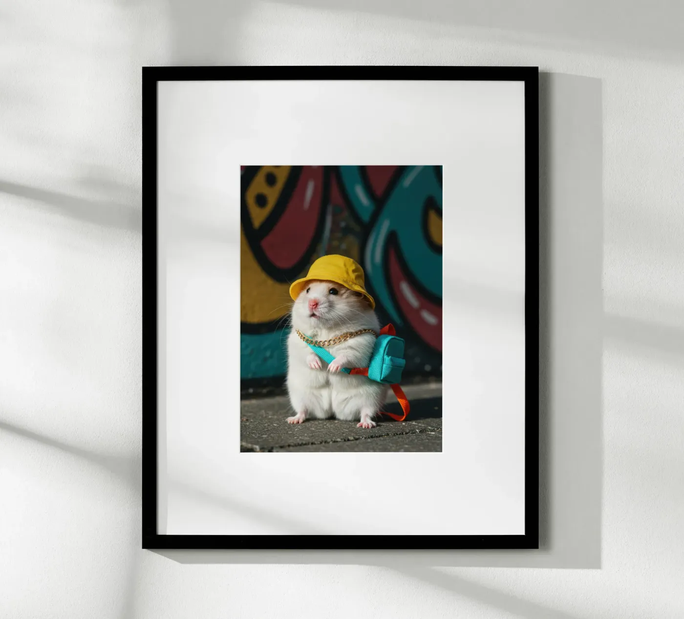 Hamster mit einem Mini-Eimer Poster von Pawtrait Studio