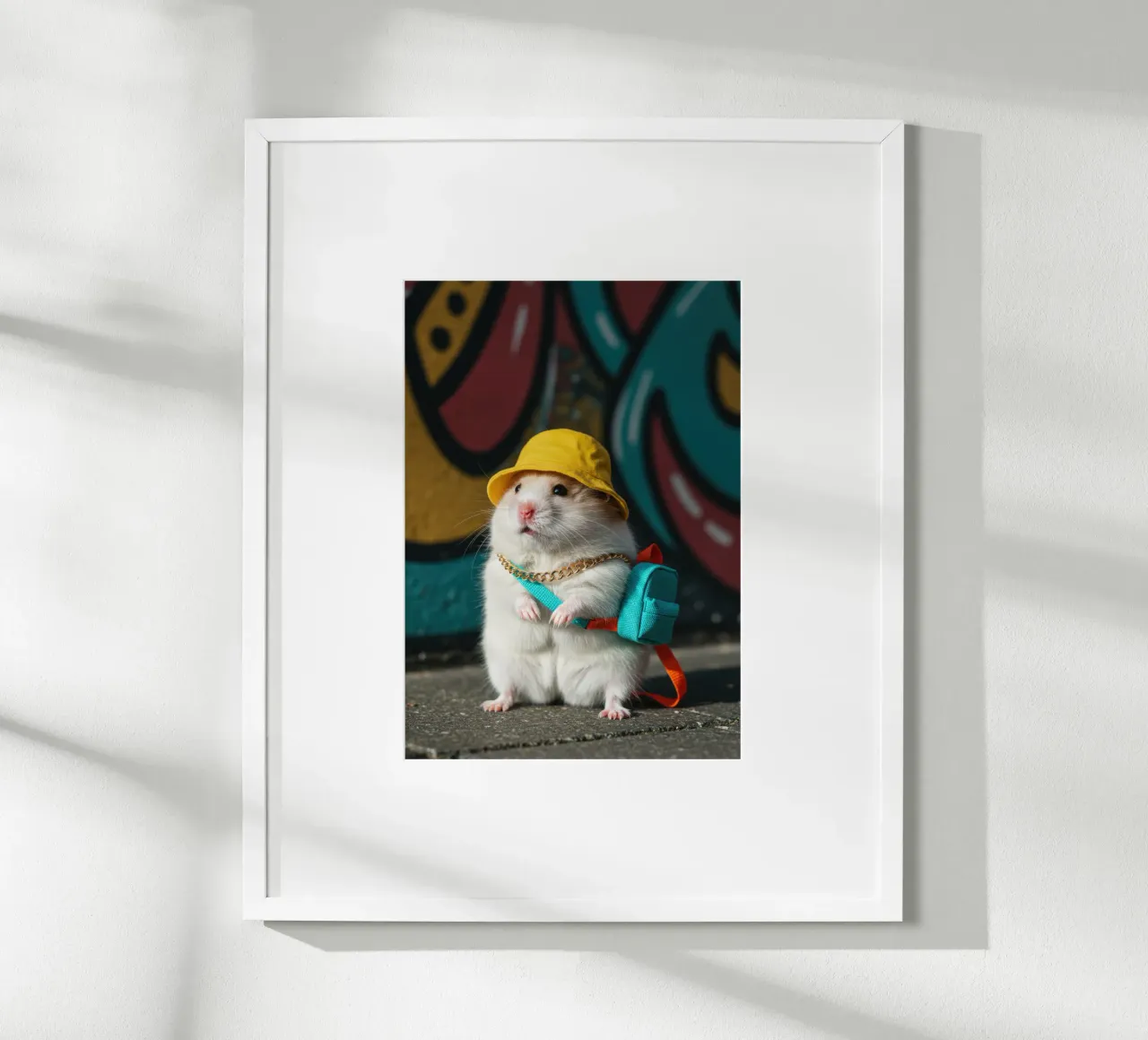 Hamster mit einem Mini-Eimer Poster von Pawtrait Studio