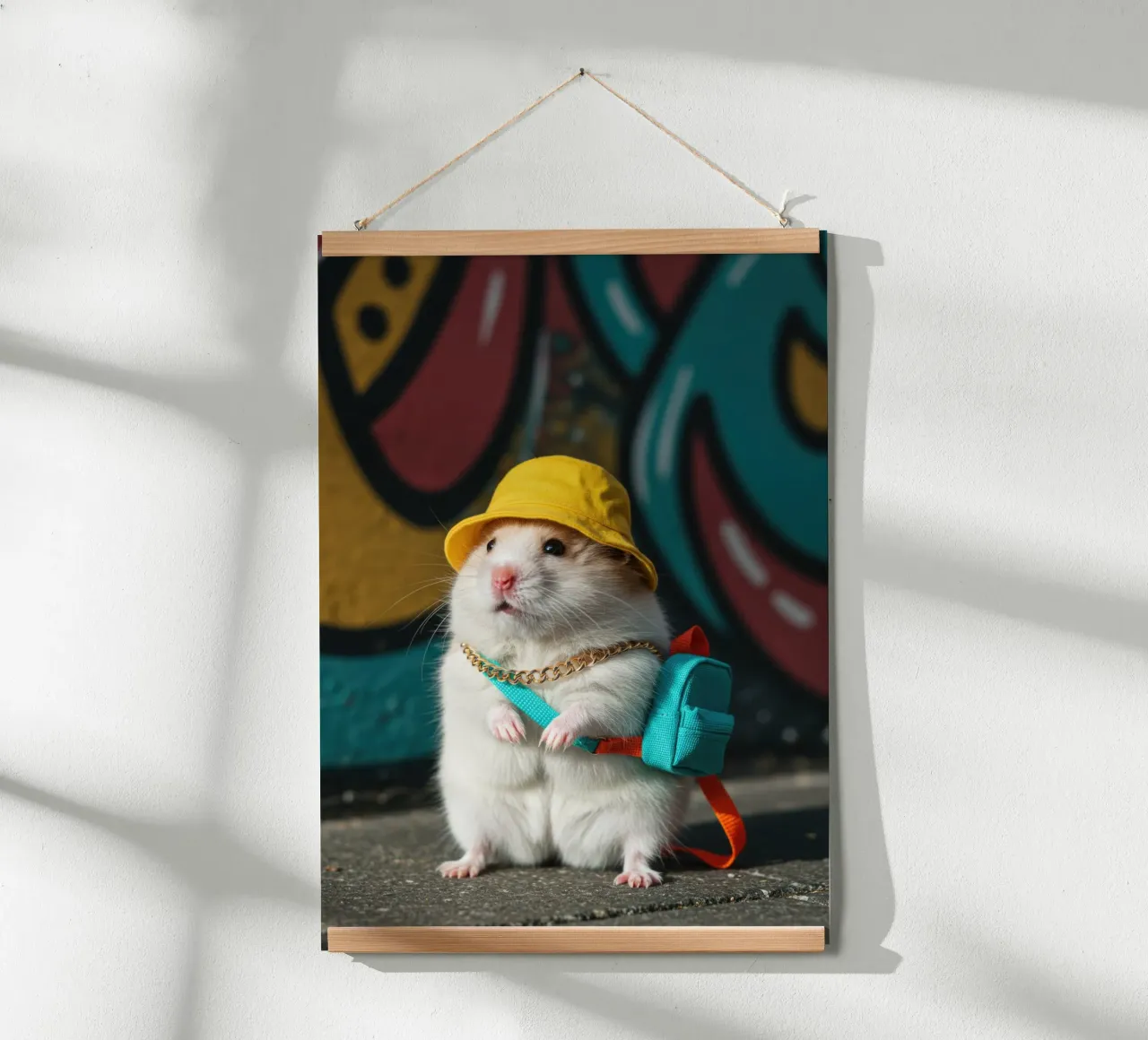 Hamster mit einem Mini-Eimer Poster von Pawtrait Studio