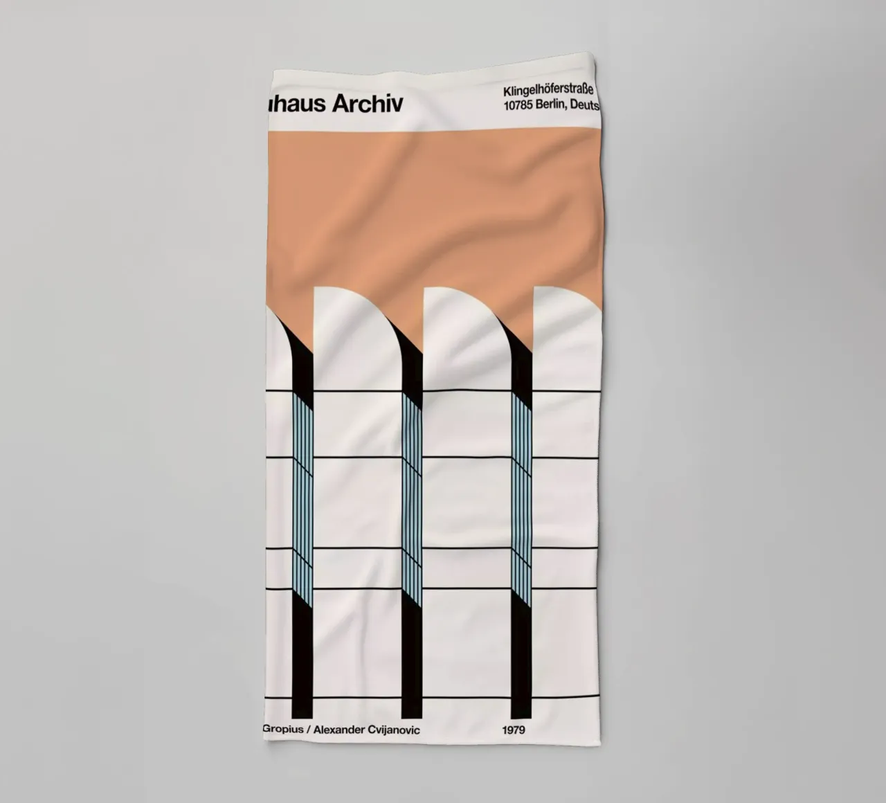 Bauhaus Archiv Print Borders asciugamano da bagno da Florent Bodart