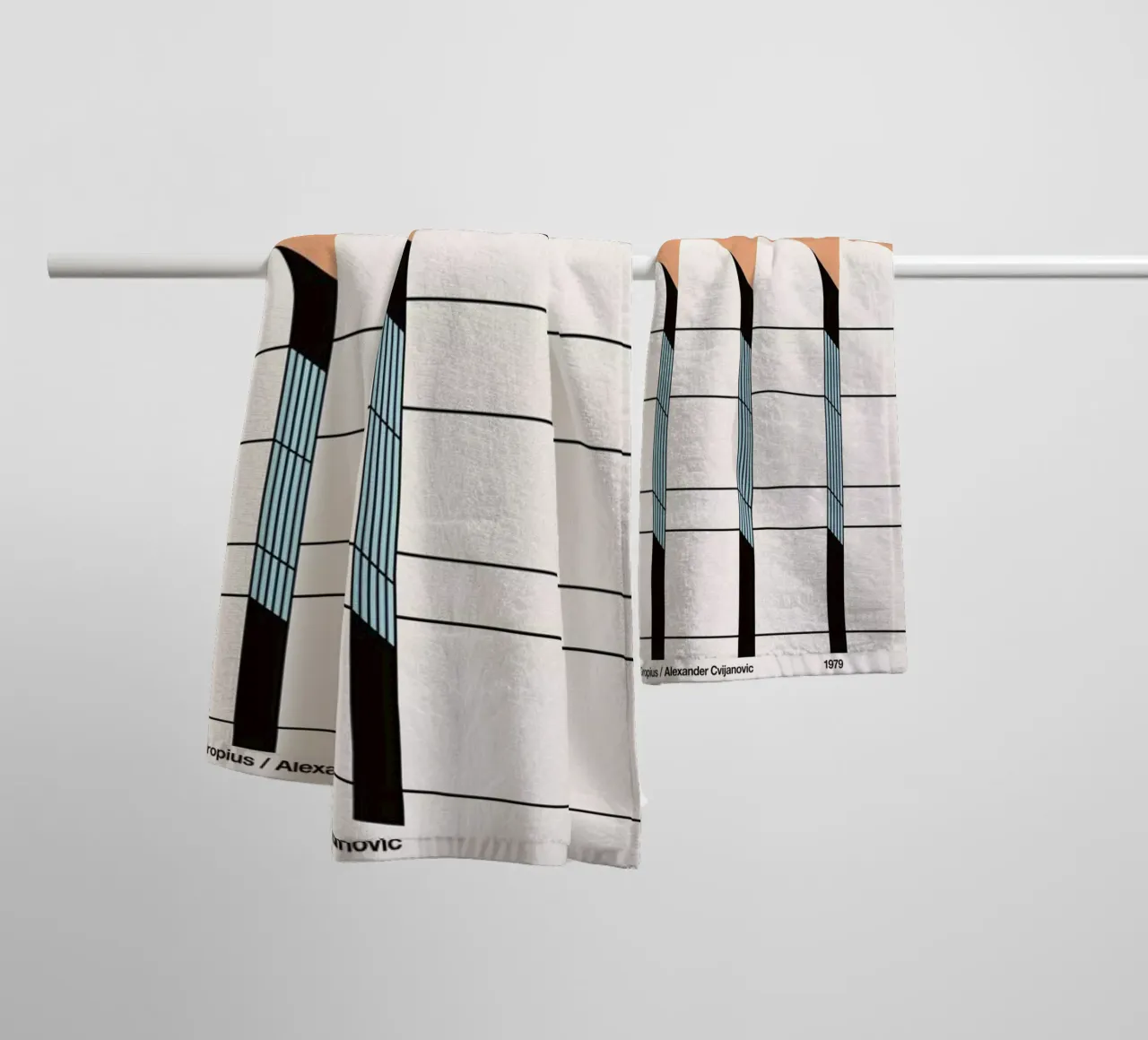 Bauhaus Archiv Print Borders asciugamano da bagno da Florent Bodart