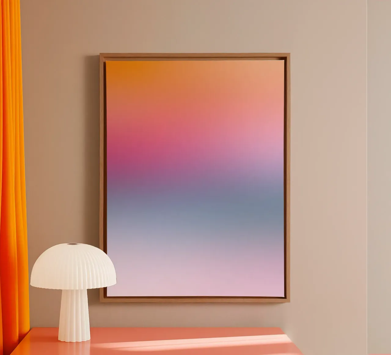 Regenboog Blos Kleurverloop Droom canvas met Baklijst van Dominique Vari Abstract