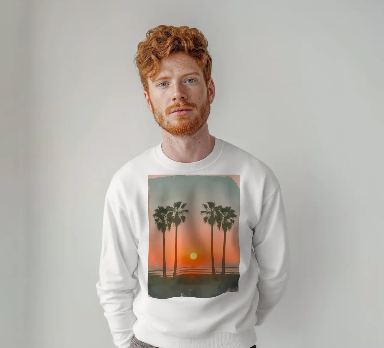 Retro Palm Beach felpa da Moon  Bloom