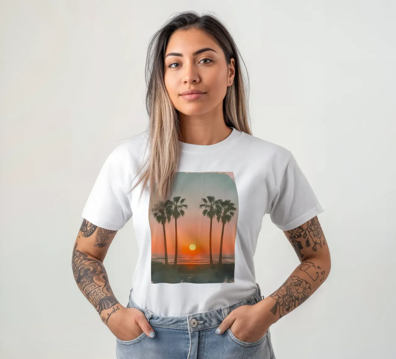 Retro Palm Beach t-shirt da Moon  Bloom