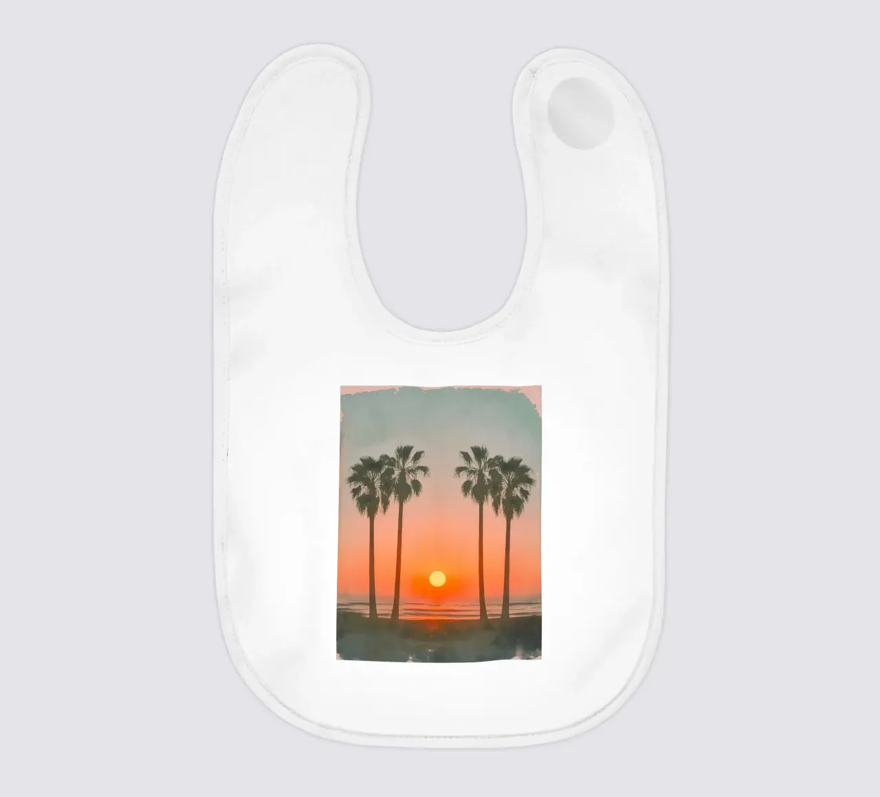 Retro Palm Beach Babylätzchen von Moon  Bloom