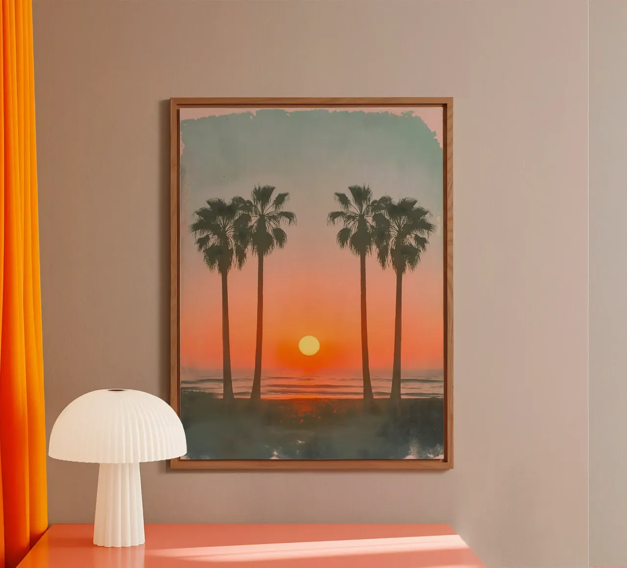 Retro Palm Beach alluminio dibond da Moon  Bloom