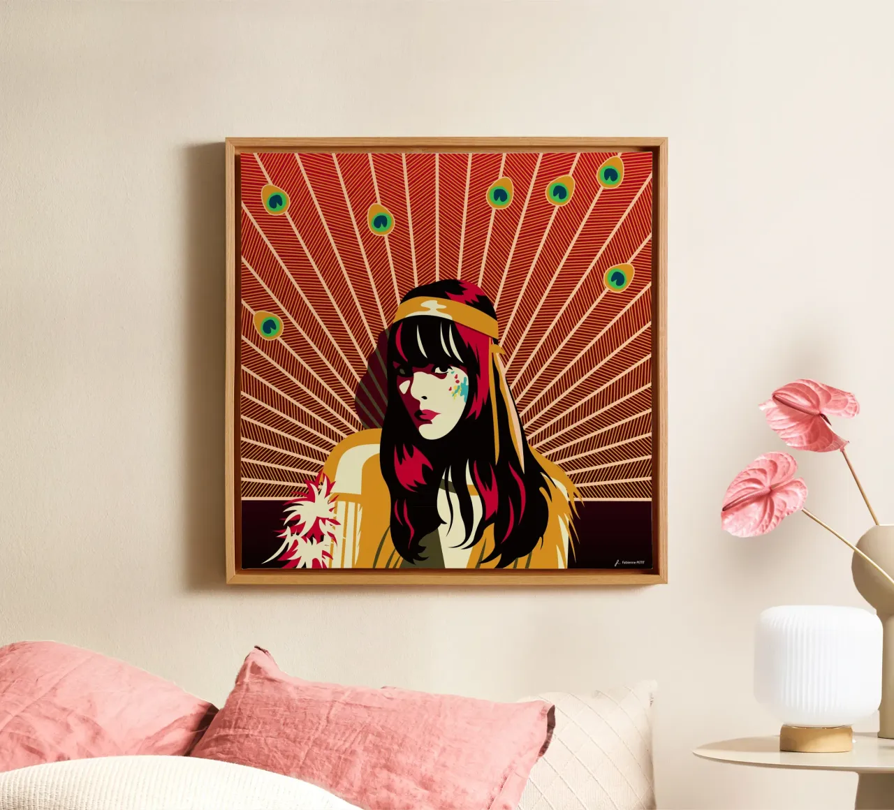 Bat For Lashes canvas with Floater frame by Fabienne Petit