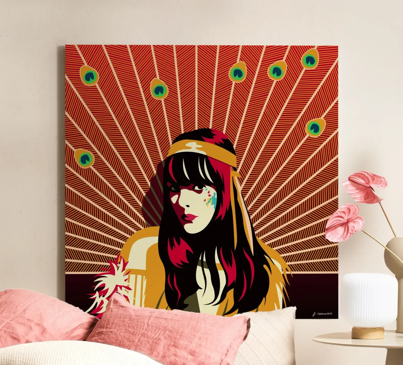 Bat For Lashes canvas with Floater frame by Fabienne Petit