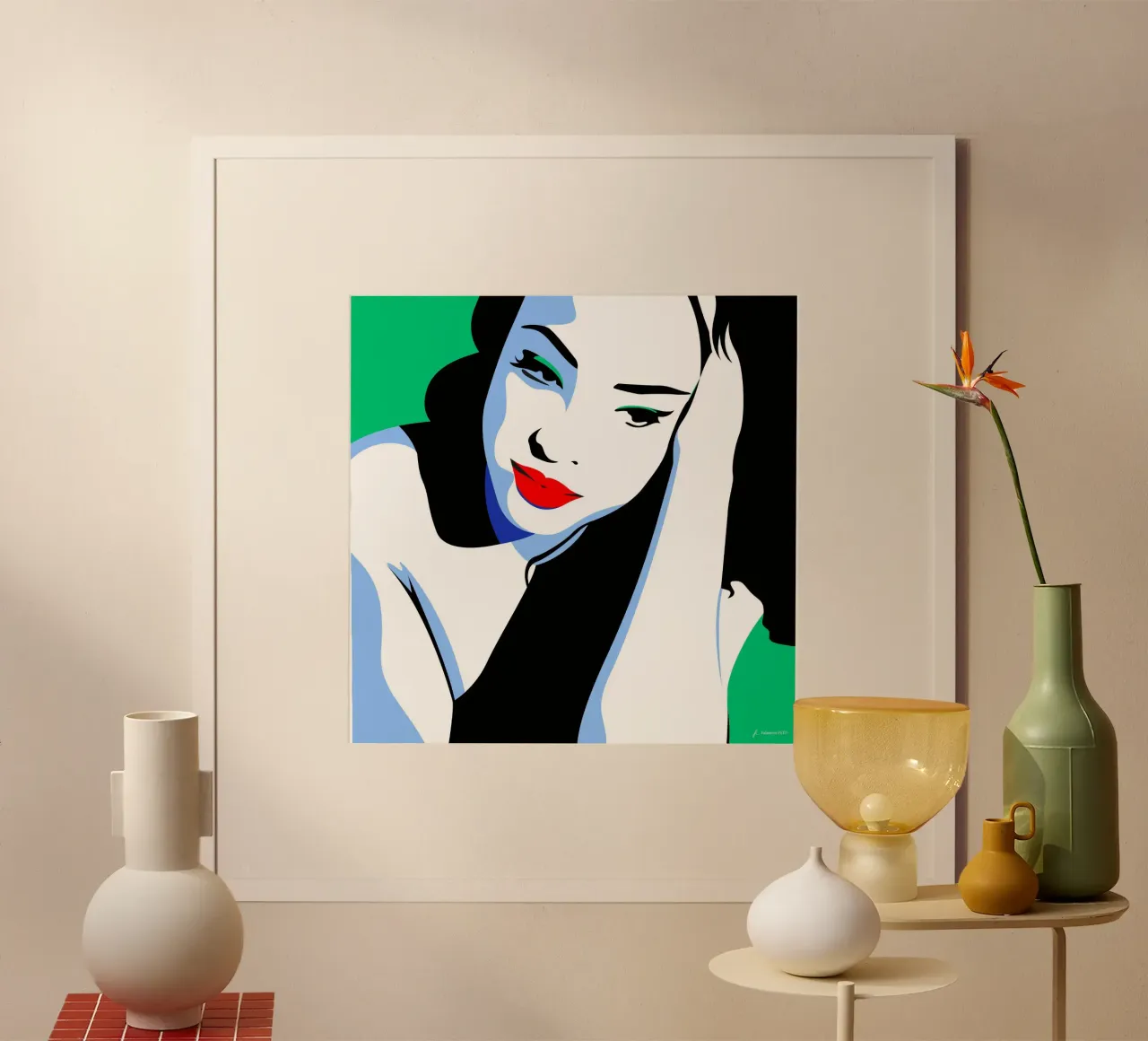 Anima - Ritratto di donna poster con telaio in alluminio da Fabienne Petit