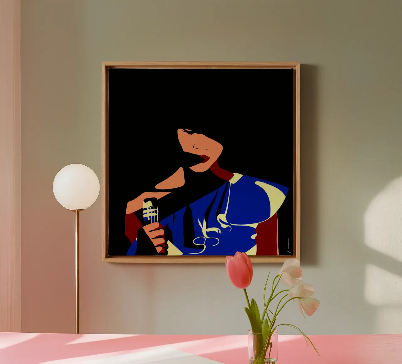 Saudade - Porträt einer Frau Leinwand mit Schattenfugenrahmen von Fabienne Petit