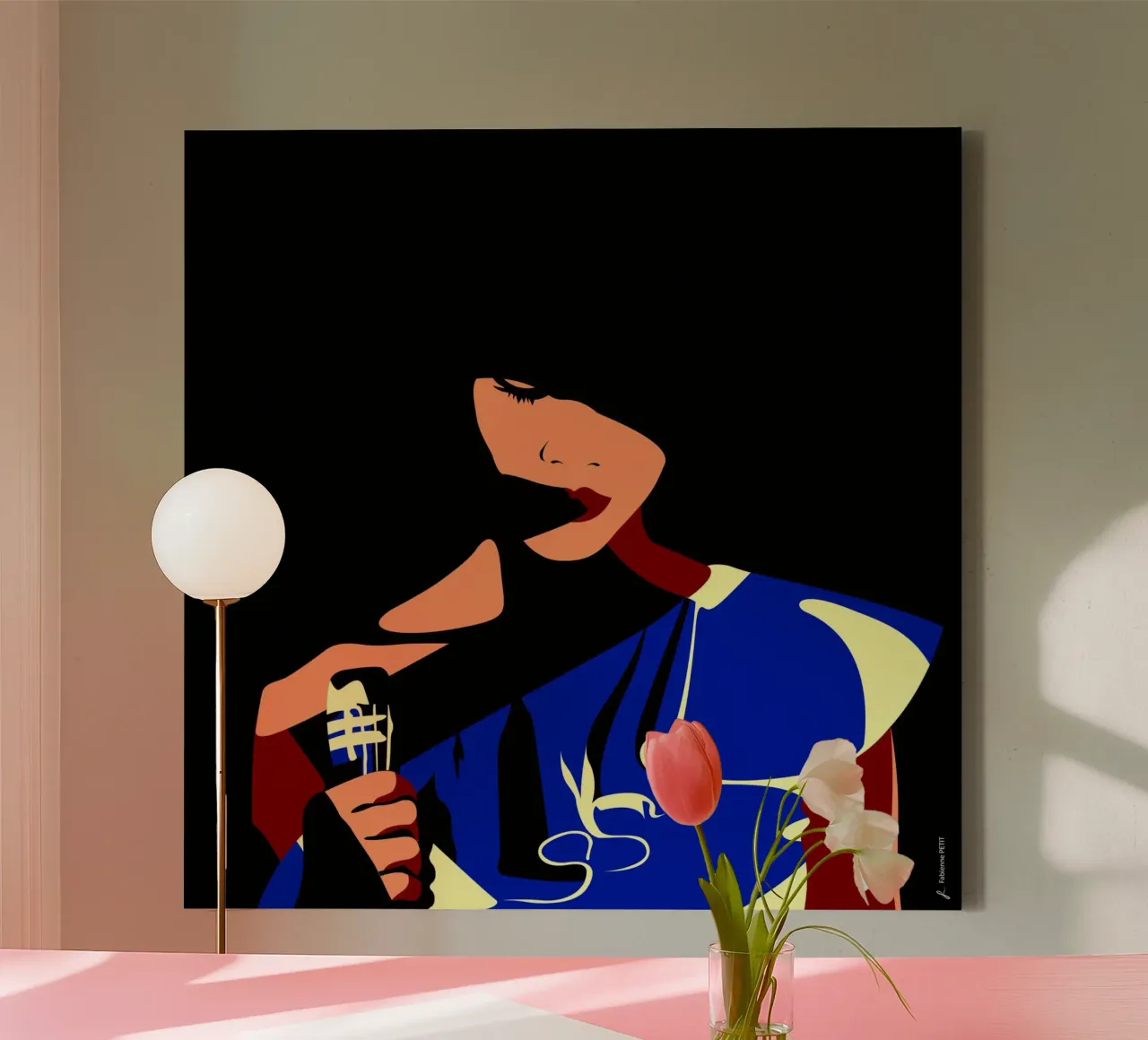 Saudade - Porträt einer Frau Leinwand mit Schattenfugenrahmen von Fabienne Petit