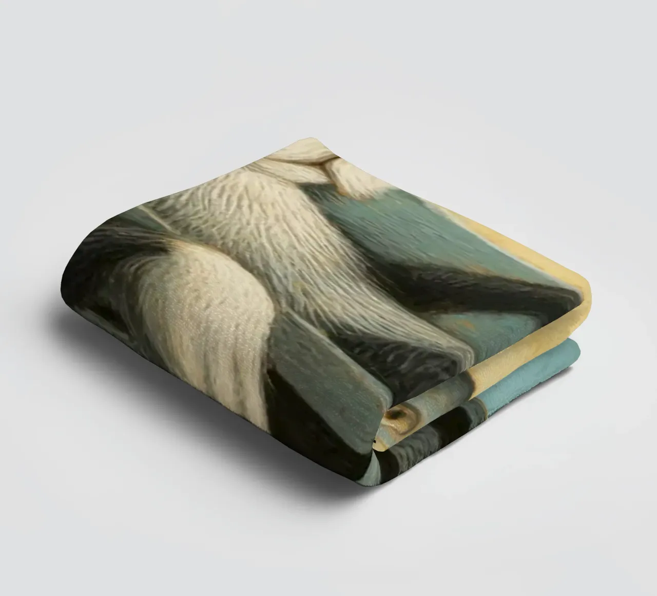 Relaxed Tuxedo Cat Chilling with Floating Fish towel by Modern Muse