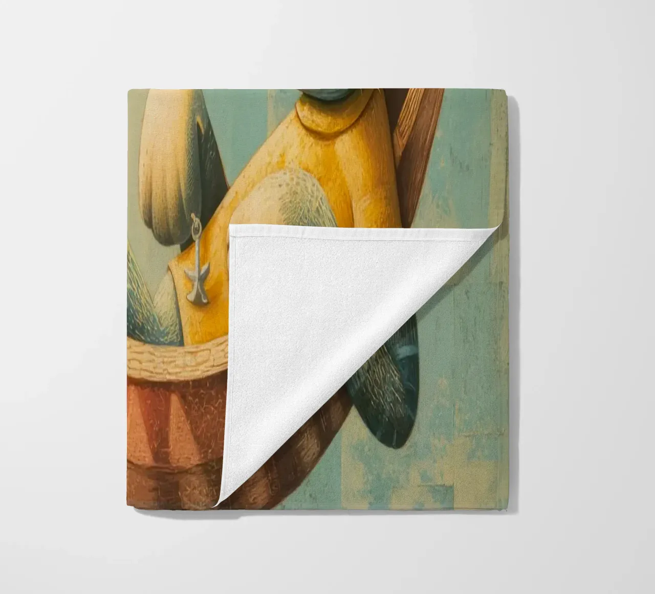 Stylish Cat Lounging in Hammock Over Ocean Waves beach towel by Modern Muse