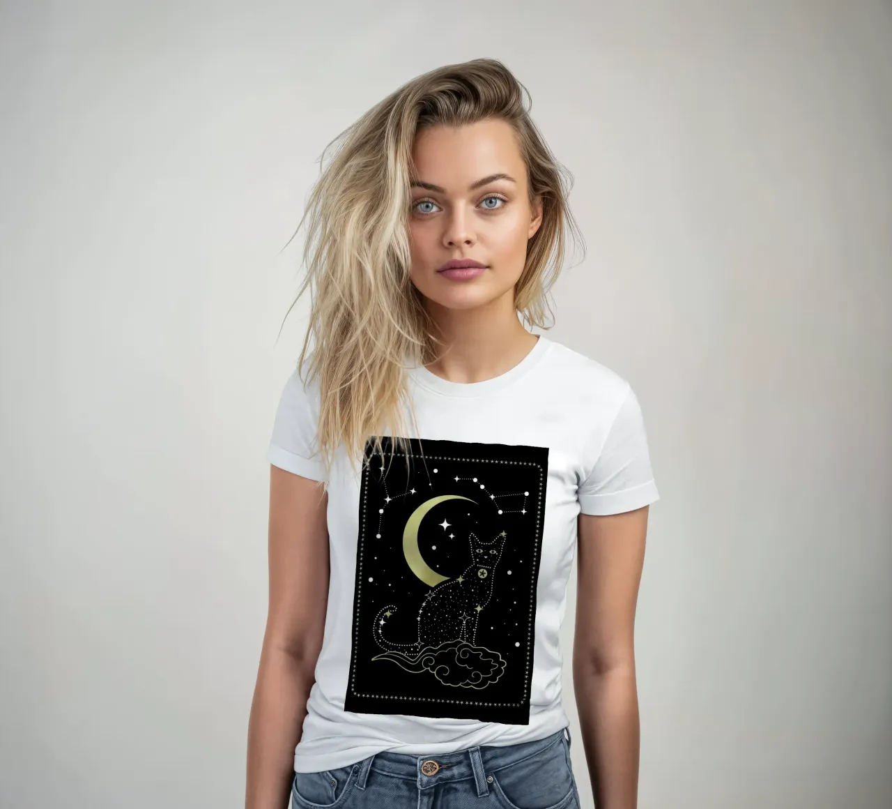 Cat Constellation Frauen T-Shirt von cafelab