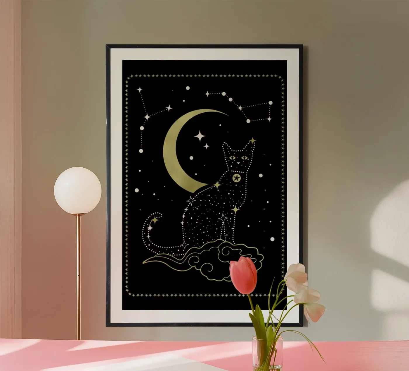 Cat Constellation poster van cafelab