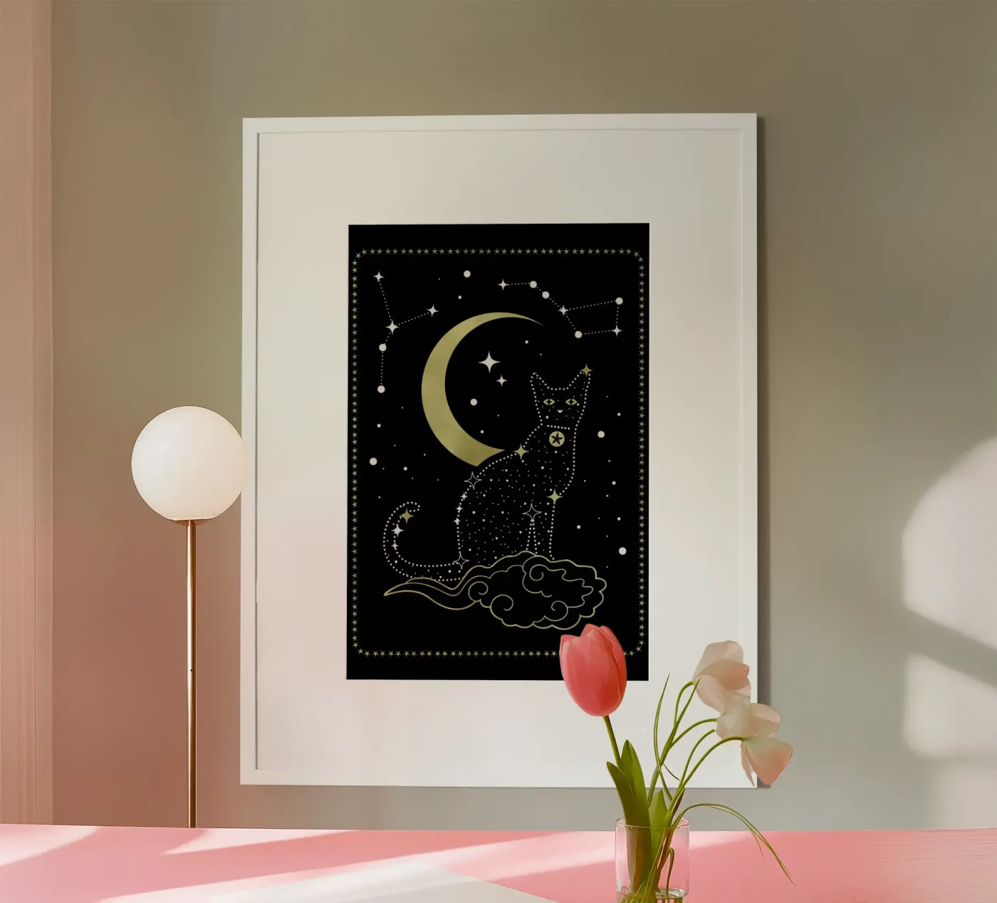 Cat Constellation poster van cafelab