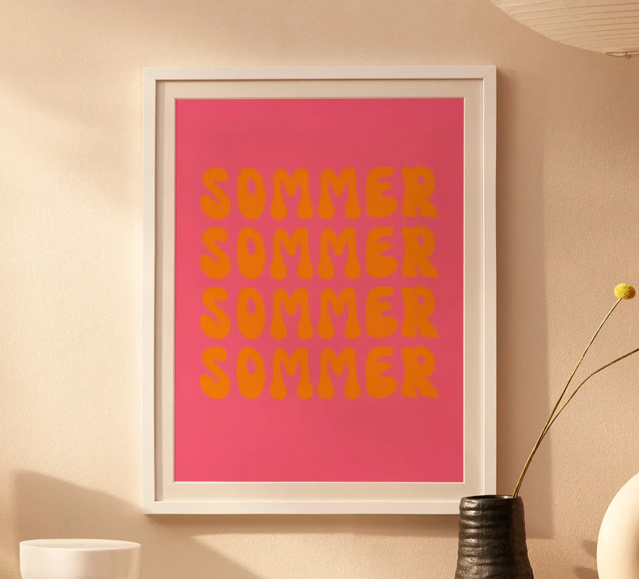 Font retrò estivo su rosa arancione carta hahnemühle da Alisa Knöß