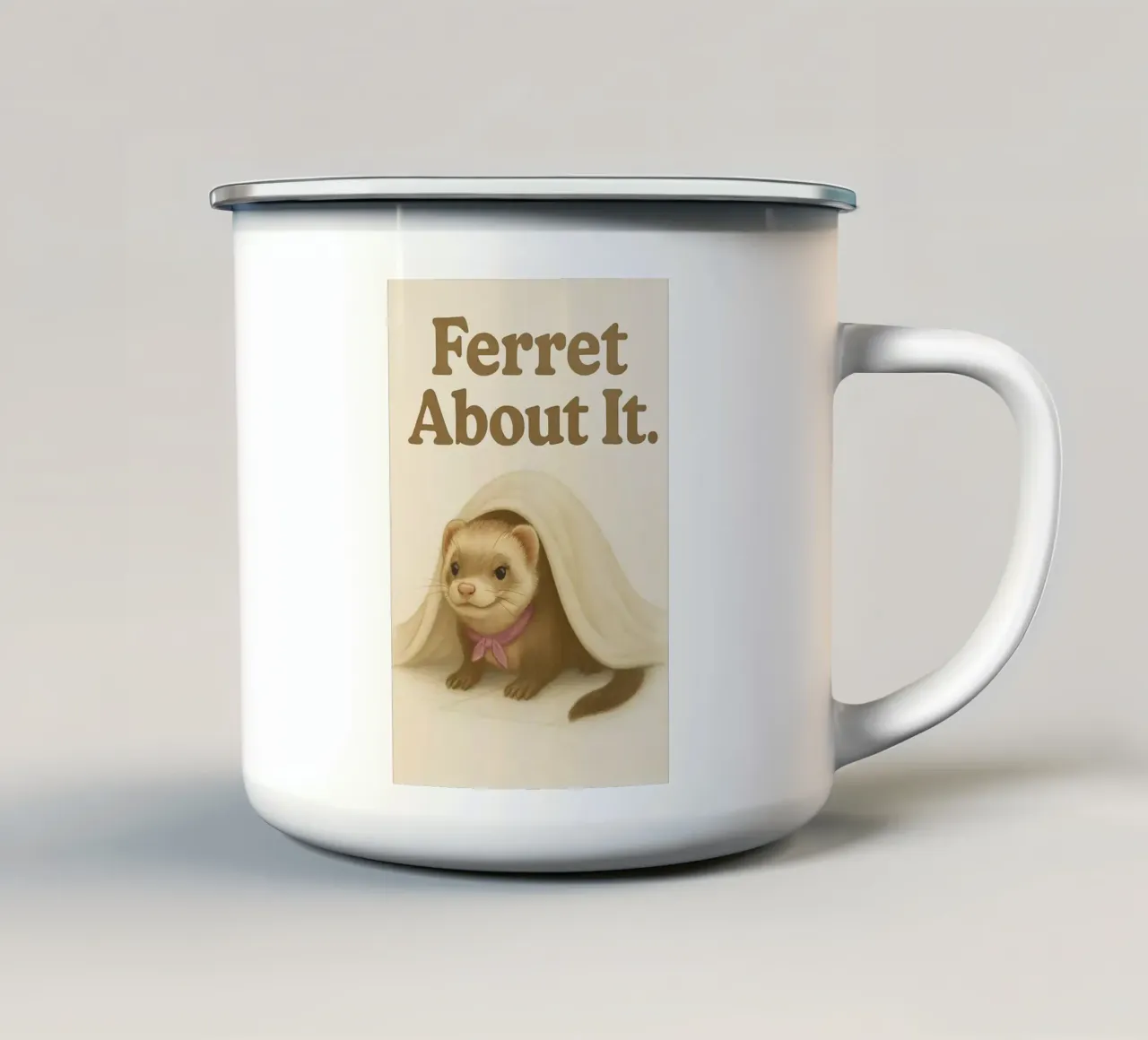 Funny Ferret Meme tazza in smalto da Funny Humor Art