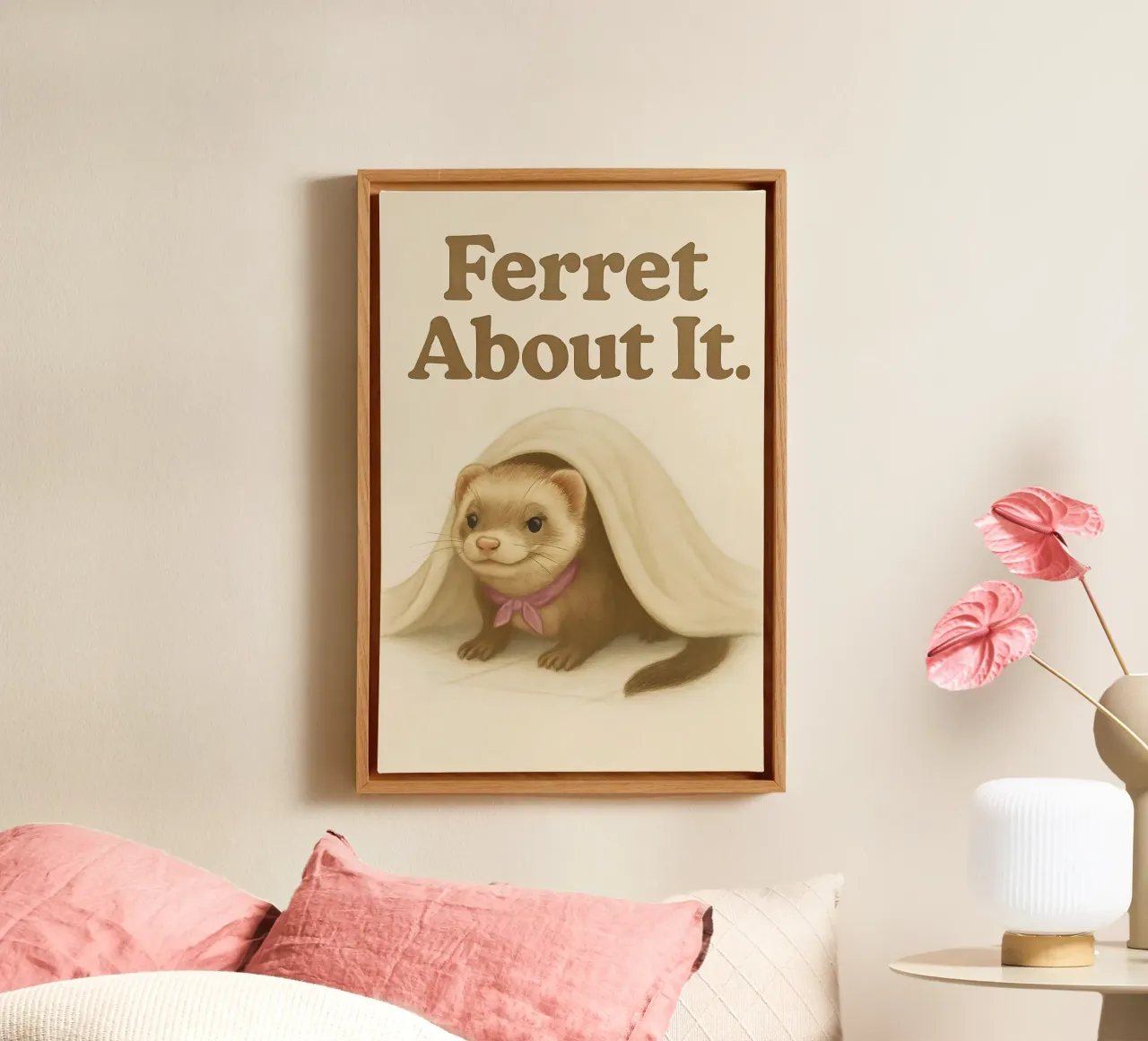 Grappige Fret Meme canvas met Baklijst van Funny Humor Art