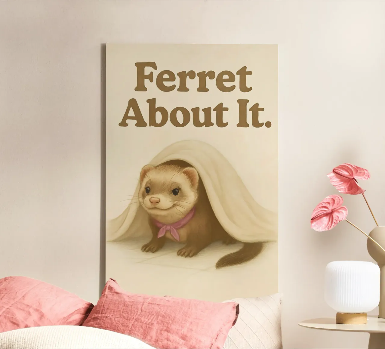 Grappige Fret Meme canvas met Baklijst van Funny Humor Art