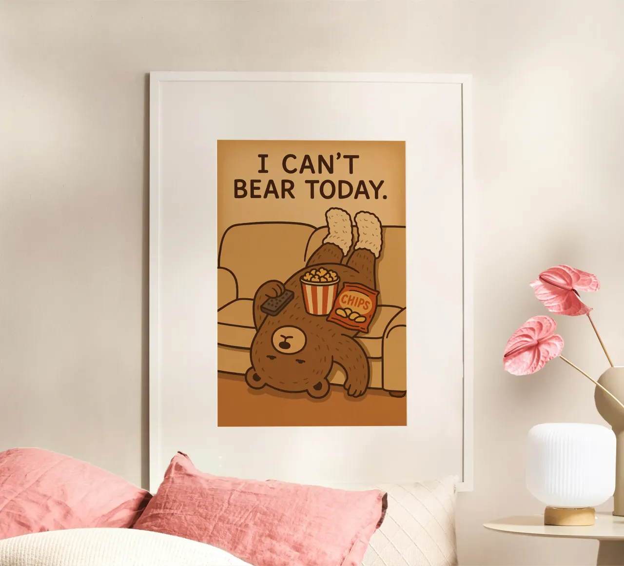Meme dell'orso divertente poster con telaio in plastica da Funny Humor Art