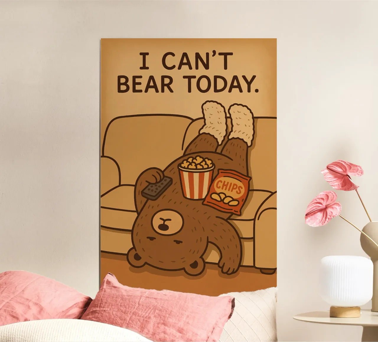 Meme dell'orso divertente poster con telaio in plastica da Funny Humor Art