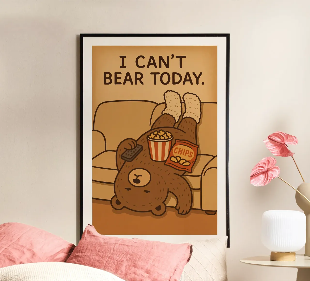 Meme dell'orso divertente poster con telaio in plastica da Funny Humor Art