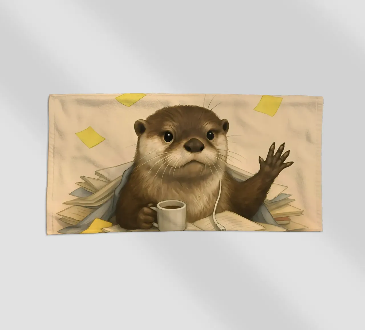 Divertente il meme della lontra occupata telo mare da Funny Humor Art