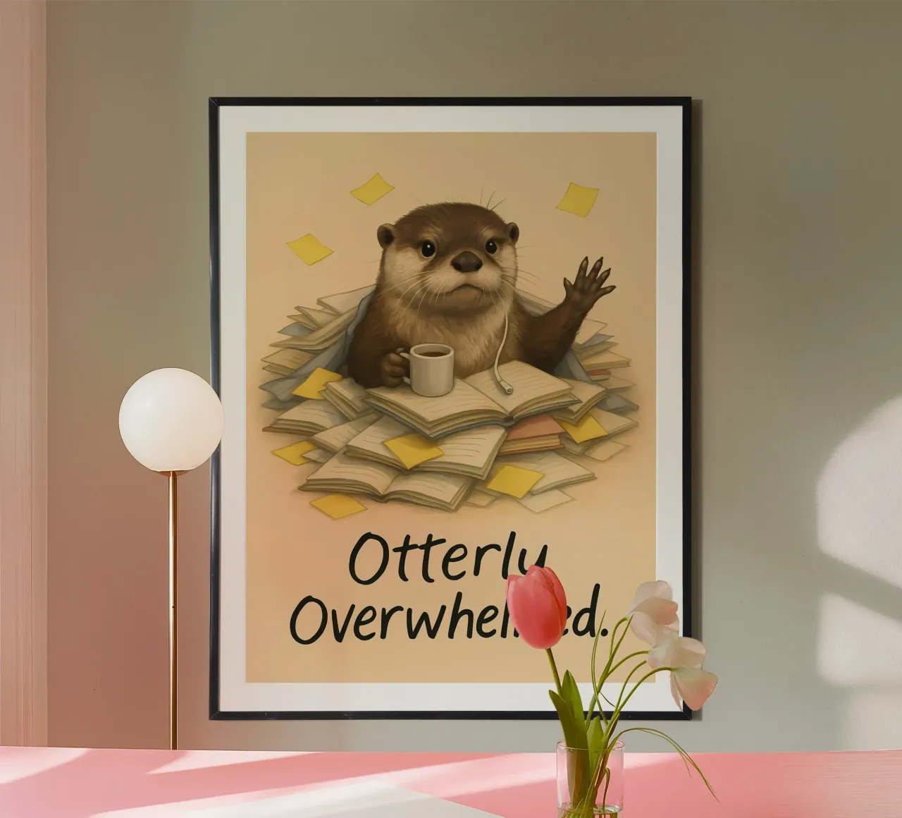 Lustiges Busy Otter Meme Poster von Funny Humor Art
