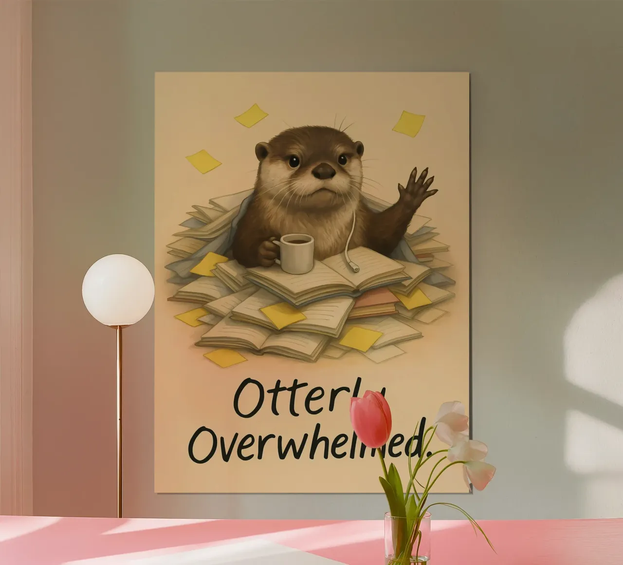 Lustiges Busy Otter Meme Poster von Funny Humor Art