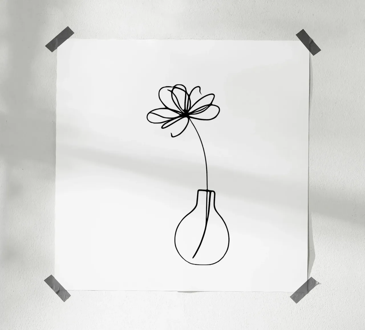 Bloem in een vaas poster van Second Canvas