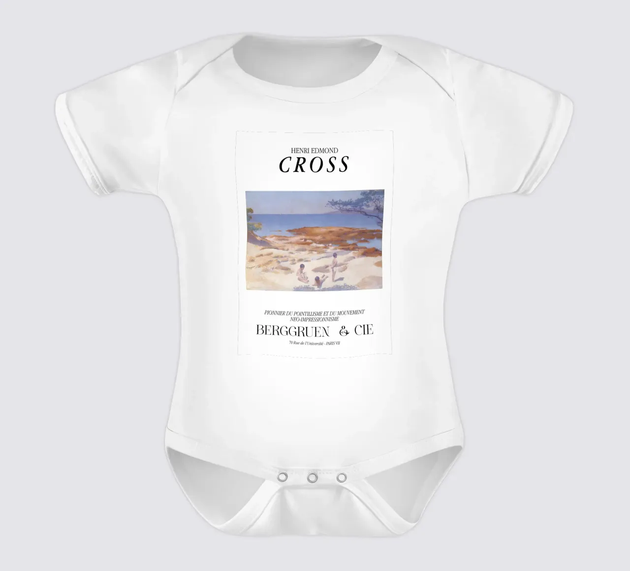 Henri-Edmond Cross Pointillist Beach Scene Figures short-sleeve baby romper by NorwesClub