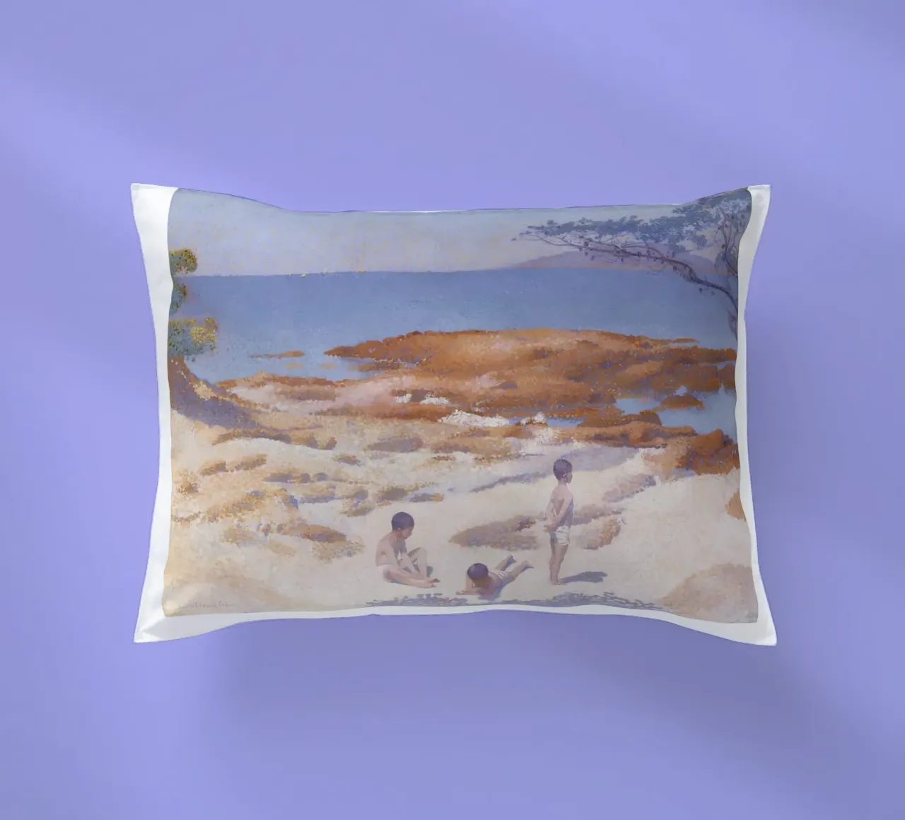 Henri-Edmond Cross Figure puntiniste da spiaggia cuscino da NorwesClub