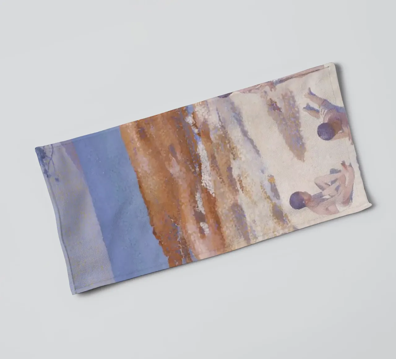 Henri-Edmond Cross Pointillist Beach Scene Figures towel by NorwesClub