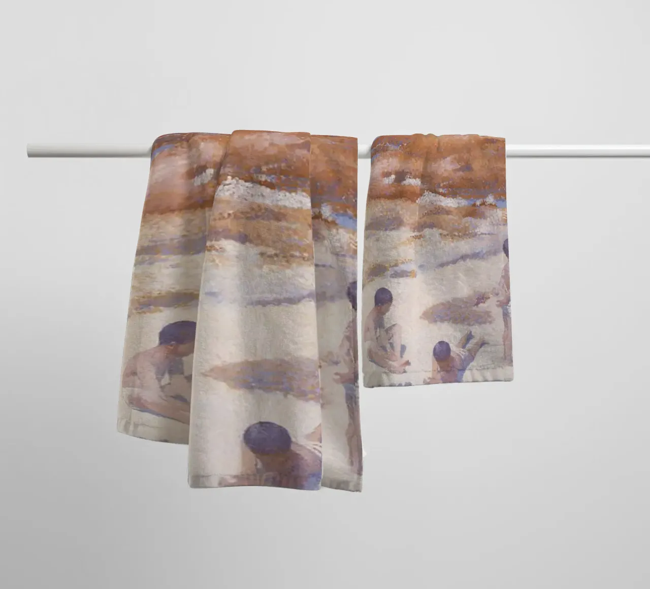 Henri-Edmond Cross Pointillist Beach Scene Figures towel by NorwesClub