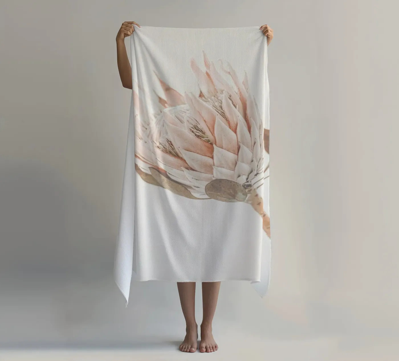 Protea beach towel by Monika Strigel
