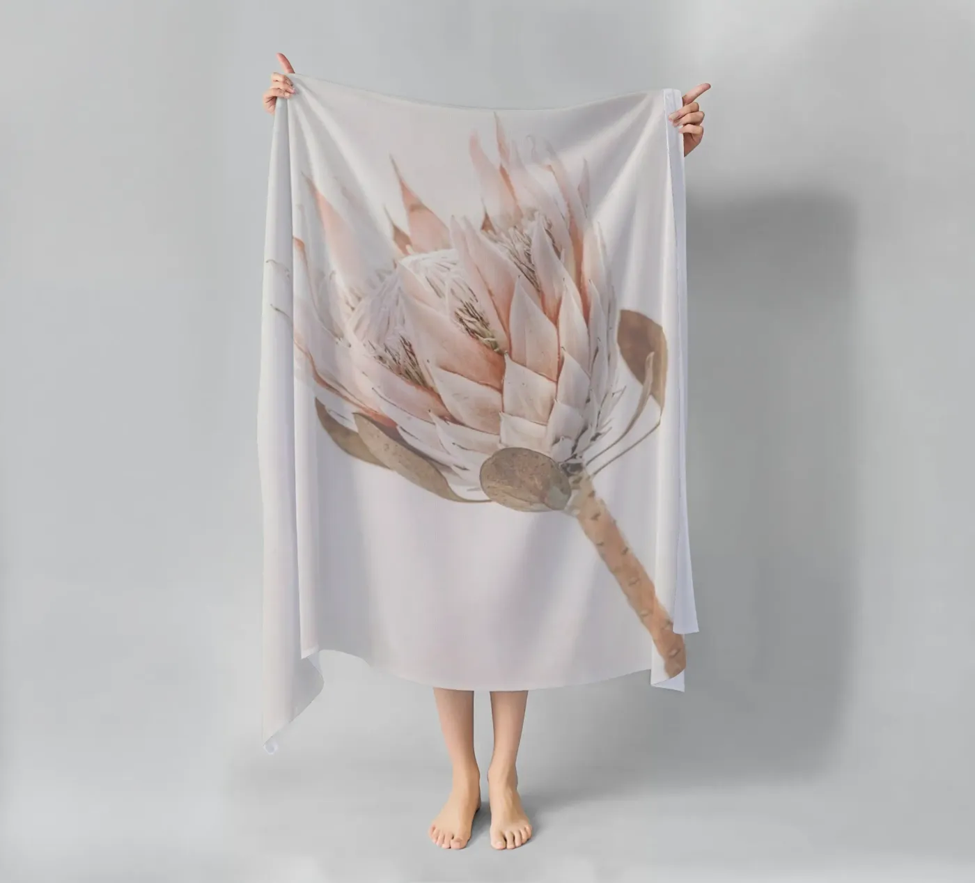 Protea beach towel by Monika Strigel