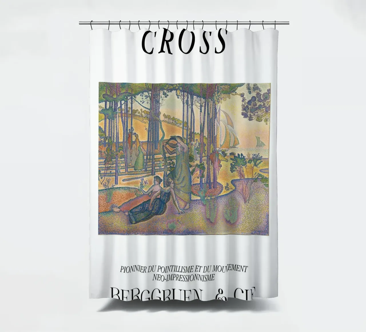 Henri-Edmond Cross Pointillist Die Abendluft Duschvorhang von NorwesClub