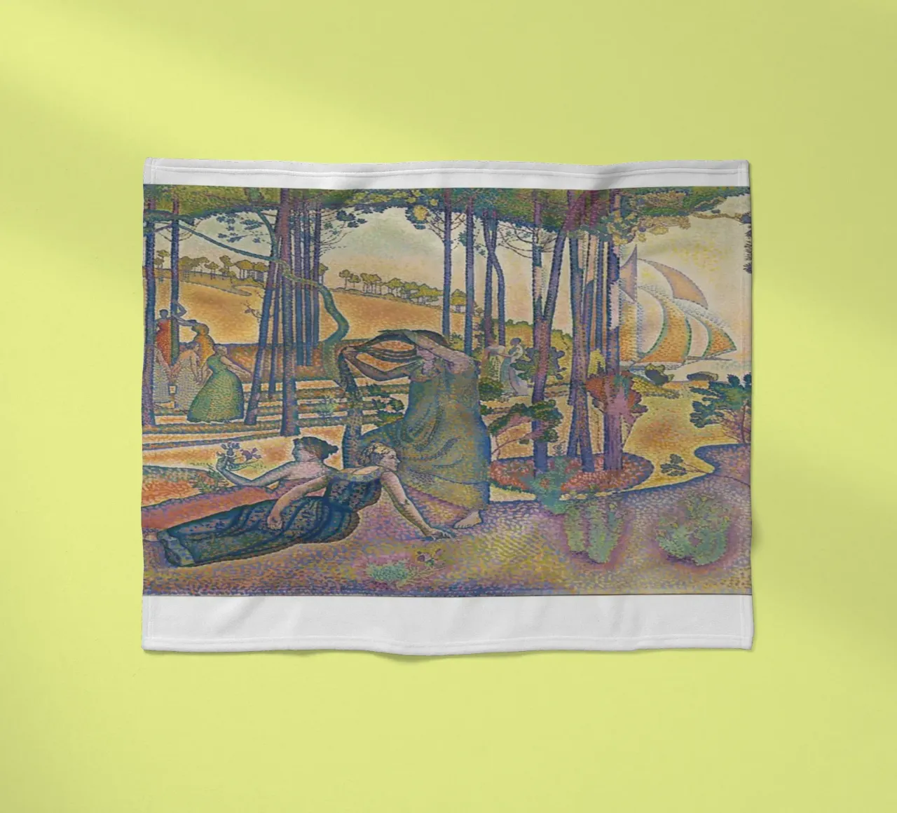 Henri-Edmond Cross Pointillist L'aria della sera coperta in pile da NorwesClub