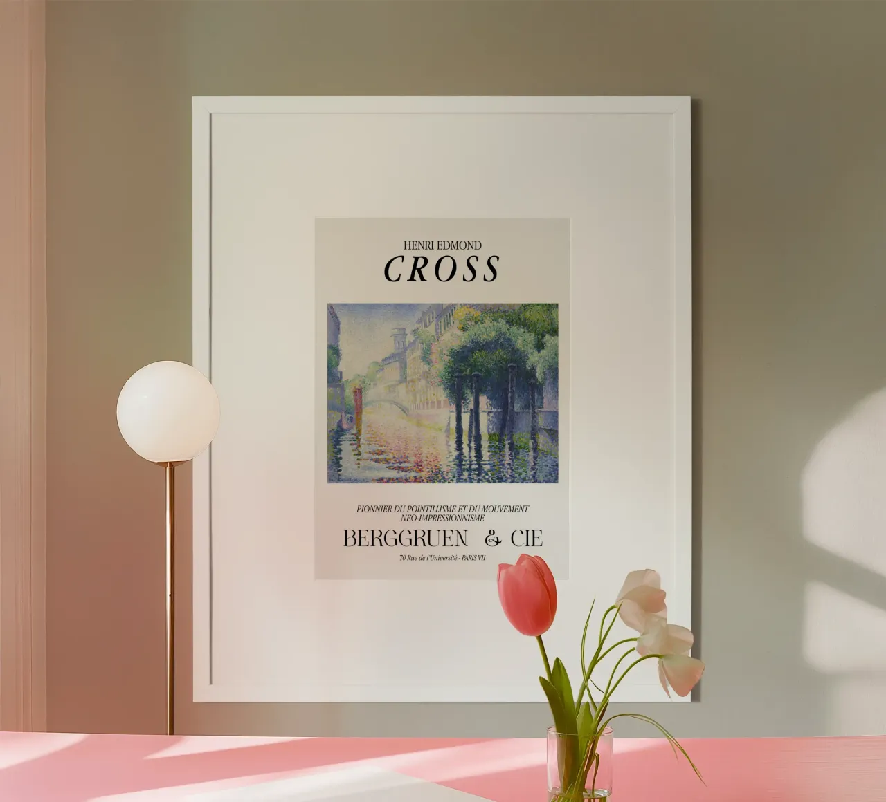 Henri-Edmond Cross Scena puntinista sul canale di Venezia poster con telaio in alluminio da NorwesClub