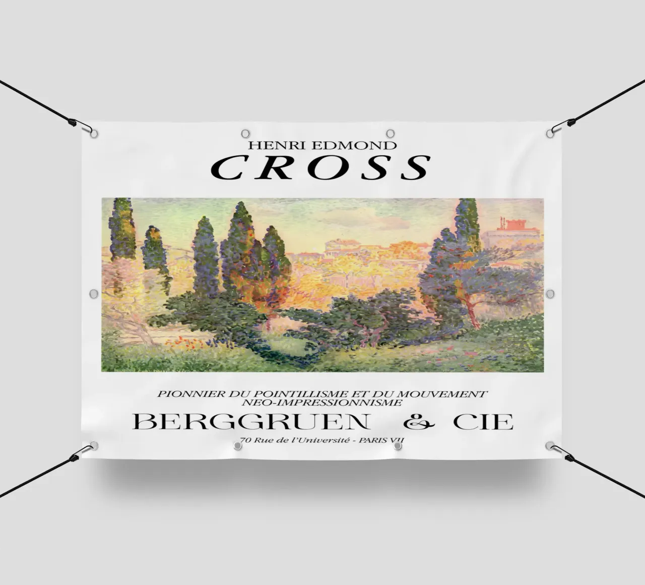 Henri-Edmond Cross Pointillist Cypresses Stampa telo in pvc da NorwesClub