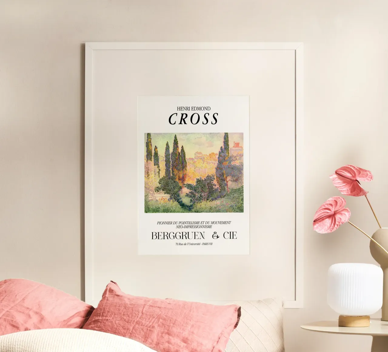 Henri-Edmond Cross Pointillist Cypresses Stampa carta hahnemühle da NorwesClub