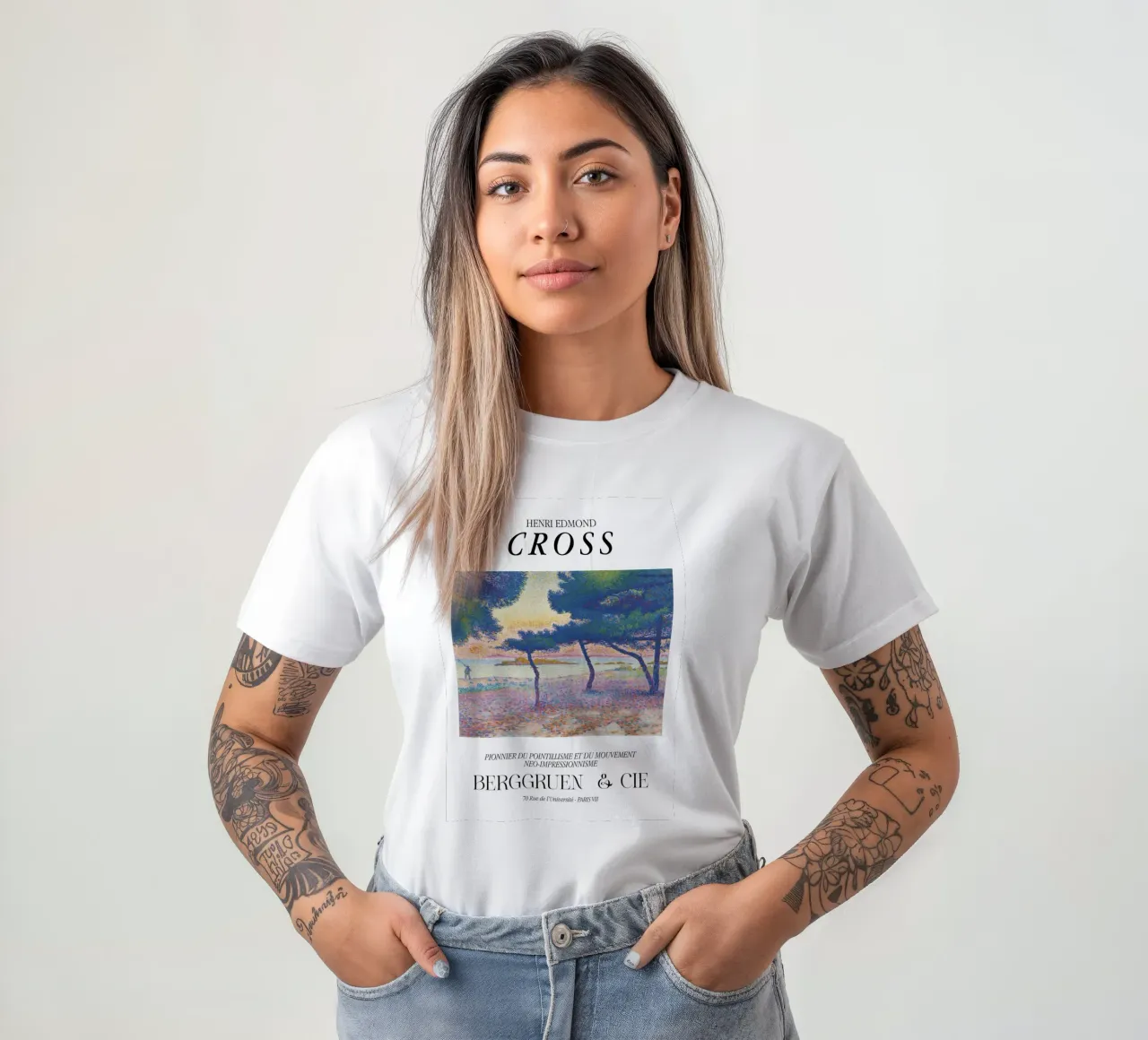 Henri-Edmond Cross Pointillist Spiaggia di Saint-Clair t-shirt da NorwesClub