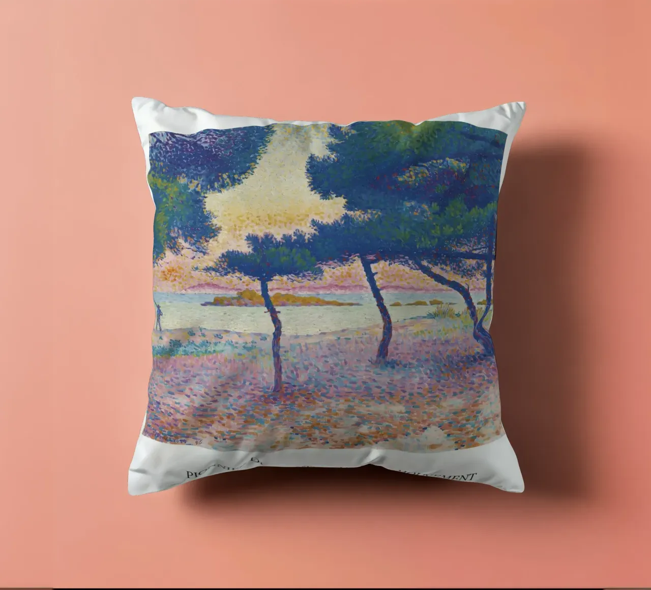 Henri-Edmond Cross Pointillist Spiaggia di Saint-Clair cuscino da NorwesClub