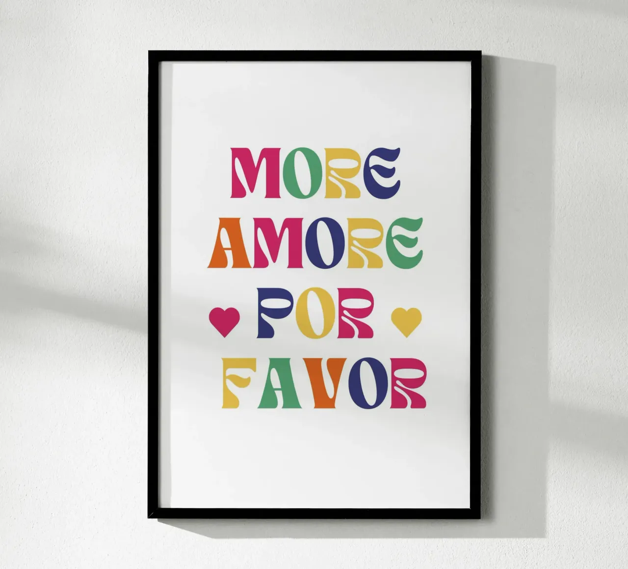More Amore Por Favor poster con telaio in alluminio da Second Canvas